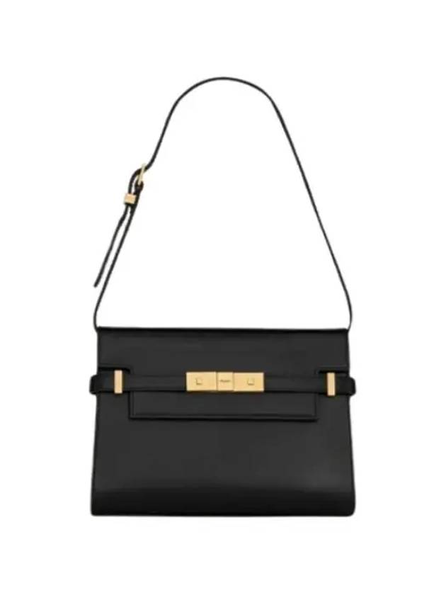 Manhattan Small Shoulder Bag Leather Black - SAINT LAURENT - BALAAN 2