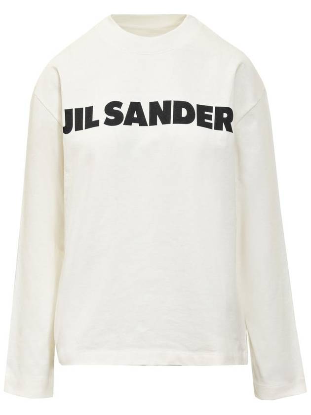 Logo Print Cotton Sweatshirt White - JIL SANDER - BALAAN 2