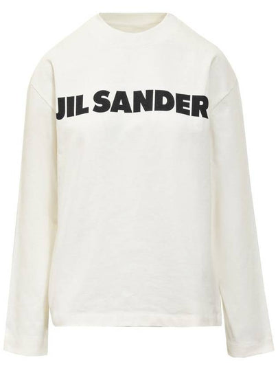 Logo Print Cotton Sweatshirt White - JIL SANDER - BALAAN 2