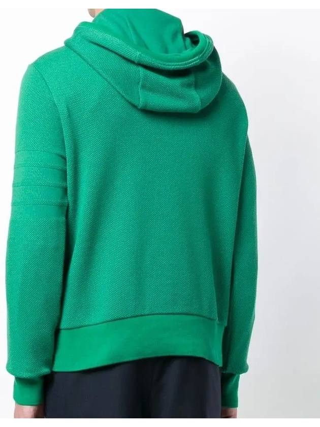 4 Bar Honeycomb Pique Cotton Hoodie Green - THOM BROWNE - BALAAN 3