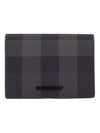 Men's Checked Leather Half Wallet Grey - BURBERRY - BALAAN 2