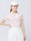 Golf Open Neck Shirt Collar Light Pink Short Sleeve T-Shirt DO3222TS03 - DOYOUKNOWMC GOLF WEAR - BALAAN 1