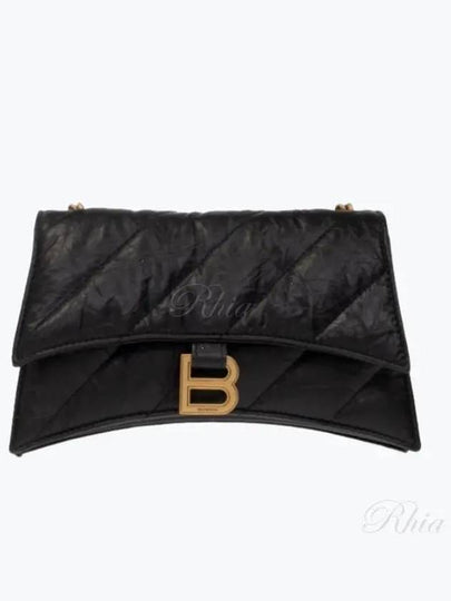 Crush XS Chain Quilted Shoulder Bag Black - BALENCIAGA - BALAAN 2