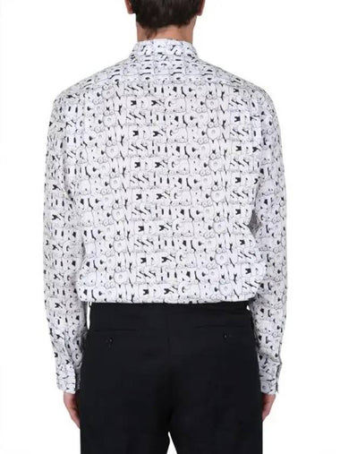 All-Over Print Long-Sleeved Shirt White - COMME DES GARCONS - BALAAN 1