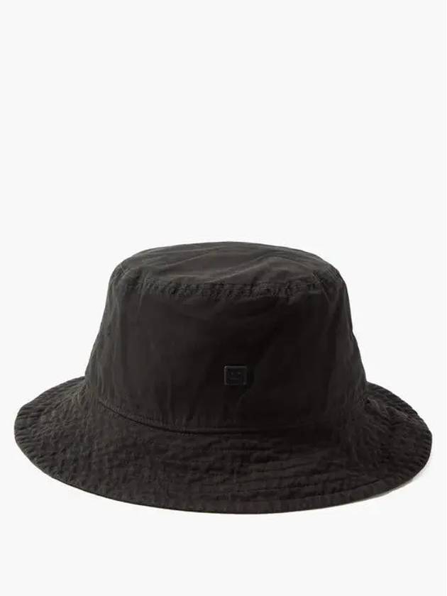 Face Embroidered Cotton Bucket Hat - ACNE STUDIOS - BALAAN 4