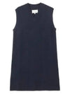 Women's V-neck Knit Midi Dress Blue - MAISON MARGIELA - BALAAN 2