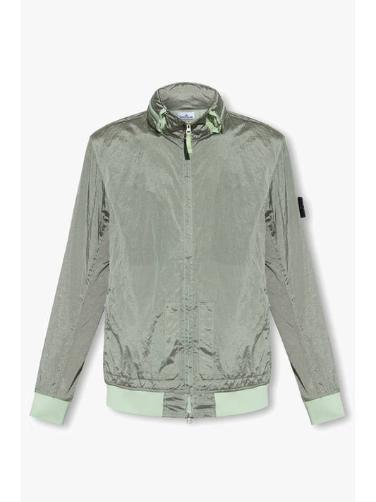 Men's Logo Patch Nylon Metal Zip-up Jacket Light Green - STONE ISLAND - BALAAN 2