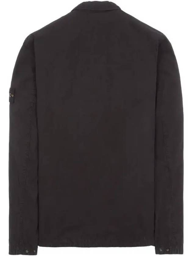 Wappen Patch Old Treatment Zip-Up Overshirt Black - STONE ISLAND - BALAAN 3