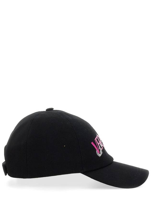 Baroque Logo Cotton Ball Cap Black Pink - VERSACE - BALAAN 3