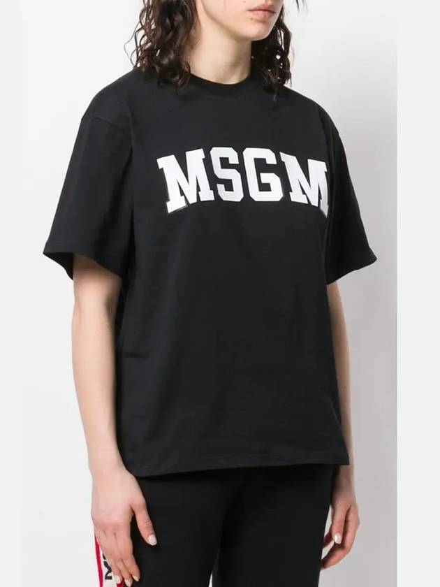 Women's Logo Print Short Sleeve T-Shirt Black - MSGM - BALAAN 4