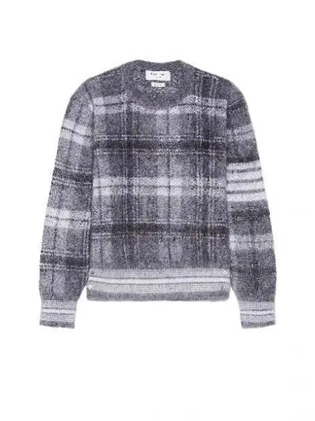 Check 4 Bar Mohair Knit Top Grey - THOM BROWNE - BALAAN 2