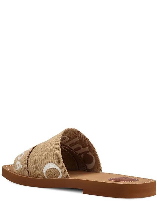 Woody Logo Canvas Strap Flat Mule Beige - CHLOE - BALAAN 3