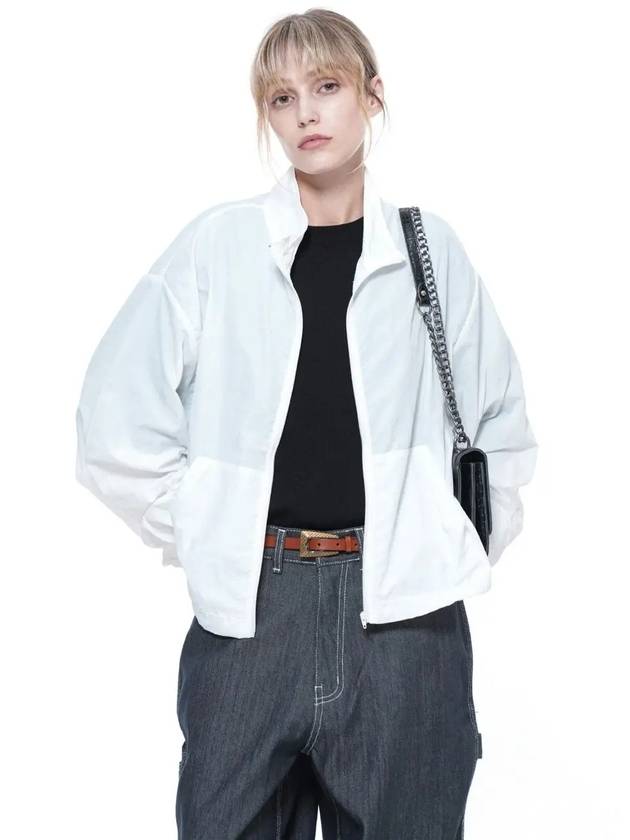 Searsucker Crop Windbreaker Jumper White - CHANCE'S NOI - BALAAN 7