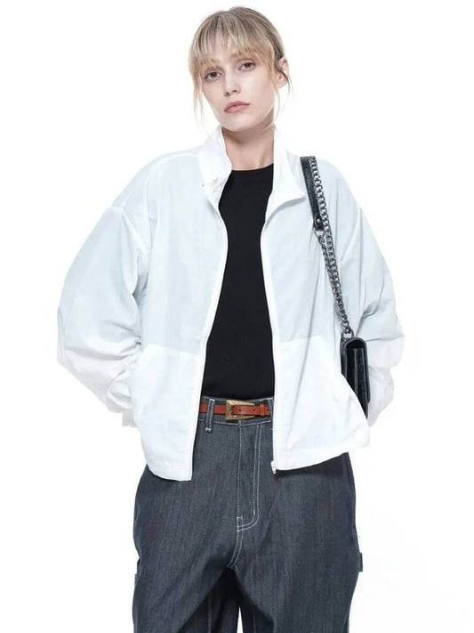 Women s SCWJ WH Seesucker Crop Windbreaker Jumper White - CHANCE'S NOI - BALAAN 1