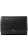 Continental Tri-Fold Classic Grain Half Wallet Black - MULBERRY - BALAAN.