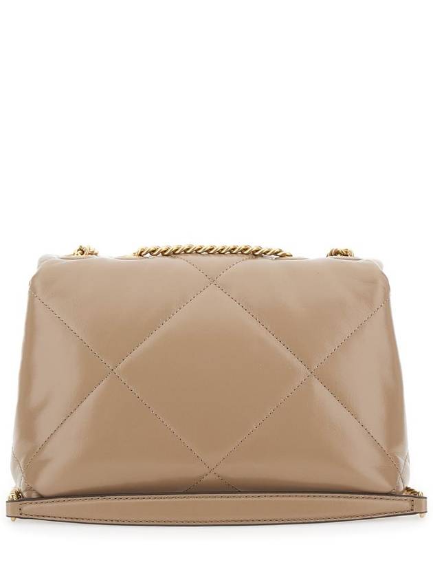 'Kira Diamond Small' Beige Crossbody Bag With Double T Logo In Quilted Leather Woman - TORY BURCH - BALAAN 4