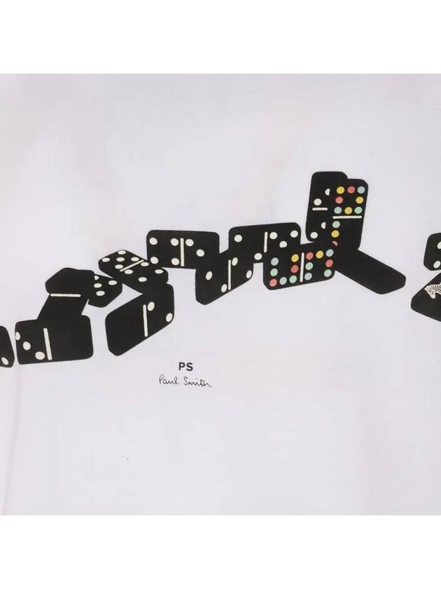 Domino Print Cotton Short Sleeve T-Shirt White - PAUL SMITH - BALAAN 4