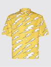 Thunder Print Short Sleeve Shirt Yellow - NEIL BARRETT - BALAAN 3