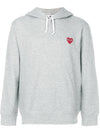 Hooded Sweatshirt Gray Red Heart Waffen Hoodie P1T170 AZ T170 051 1 - COMME DES GARCONS - BALAAN 1