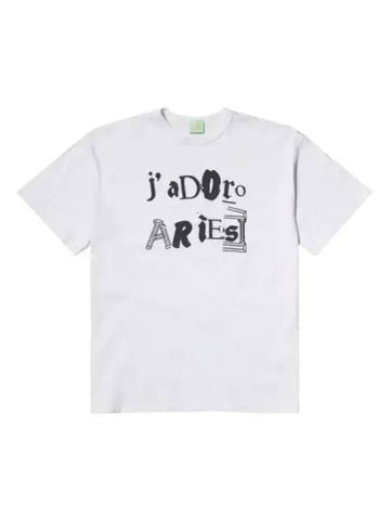 Aries J Adoro Ransom Short Sleeve T Shirt White - ARIES - BALAAN 1