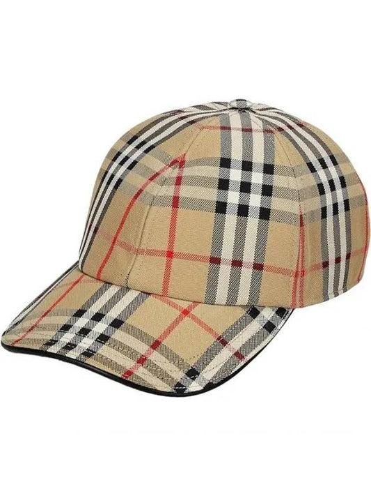 Check Cotton Ball Cap Beige - BURBERRY - BALAAN 2