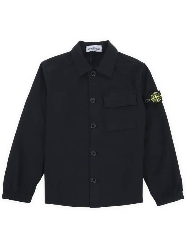 Stone Kids Waffen Patch Front Pocket Shirt Jacket Navy 781610511 V0020 10A12A - STONE ISLAND - BALAAN 3