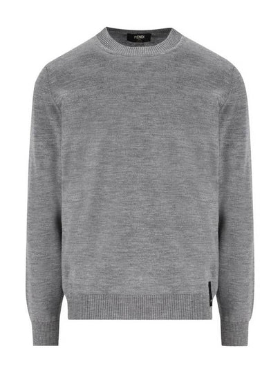 Crew Neck Wool Sweatshirt Grey - FENDI - BALAAN 2