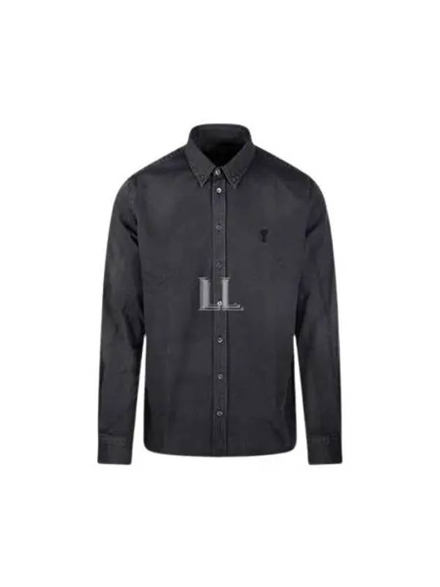 De Coeur Button Down Long Sleeve Shirt Black - AMI - BALAAN 2