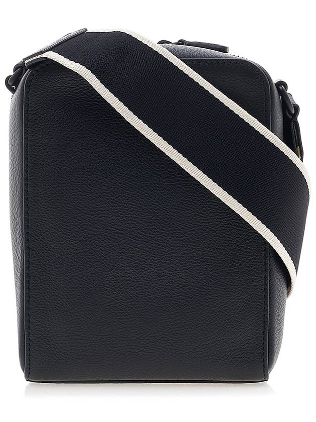 Logo Belt Leather Messenger Bag Black - KENZO - BALAAN 4