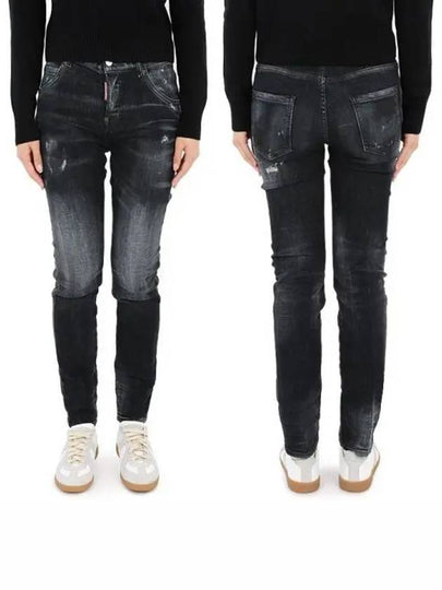 Women's Washed Cool Girl Skinny Jeans Black - DSQUARED2 - BALAAN 2