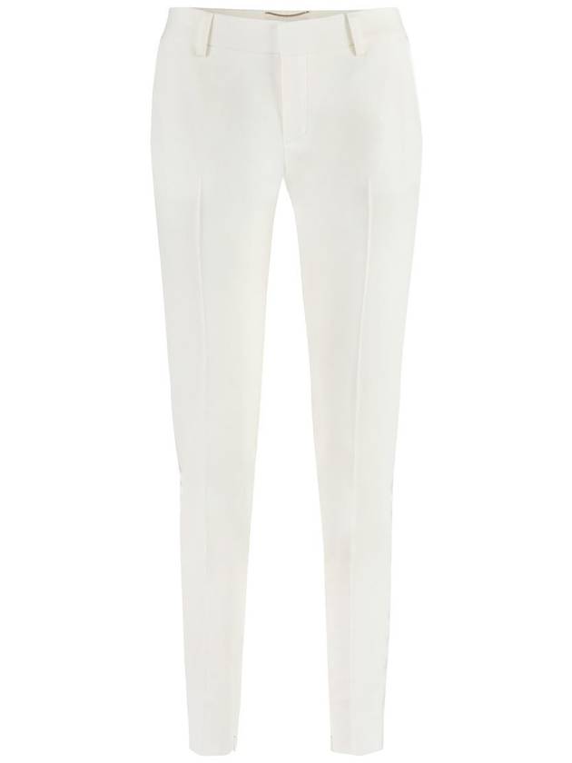 Women's Front Pleated Slacks White - SAINT LAURENT - BALAAN 2