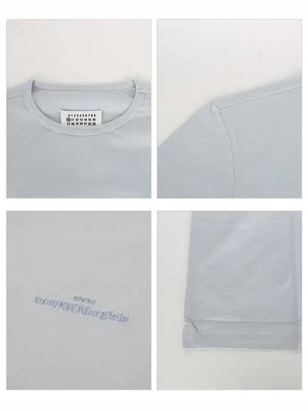 Reverse Logo Jersey Short Sleeve T Shirt Sky Blue - MAISON MARGIELA - BALAAN.