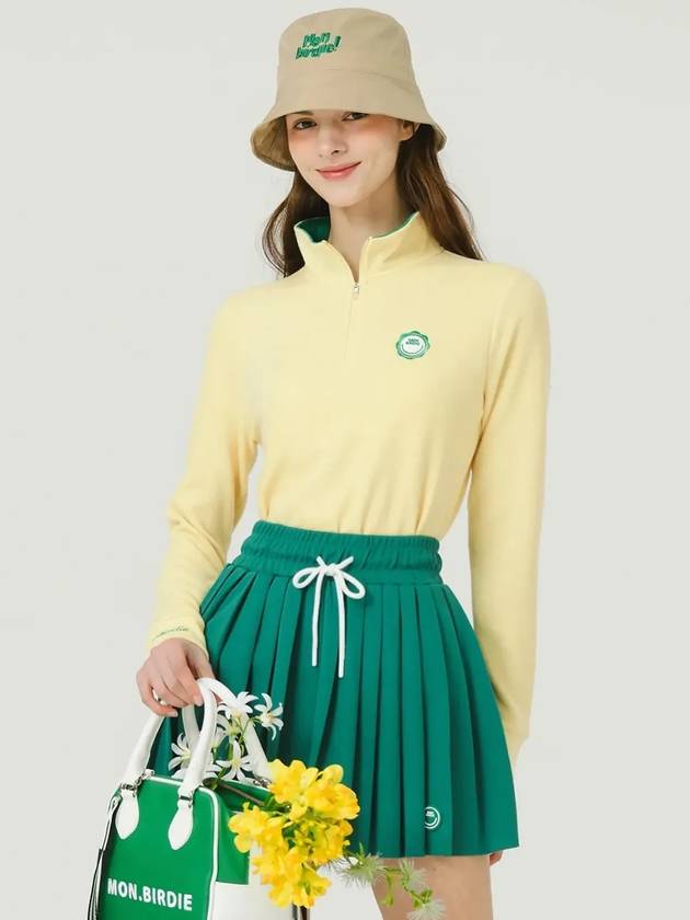 Long sleeve color combination half zip-up t-shirt YELLOW - MONBIRDIE GOLF - BALAAN 9