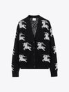 Cotton EKD Intarsia Knit Cardigan Black White - BURBERRY - BALAAN 2