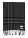 Check Cashmere Scarf Charcoal - BURBERRY - BALAAN 2