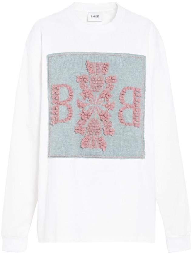 B Logo Patch Cashmere Long Sleeve T-Shirt White - BARRIE - BALAAN 1