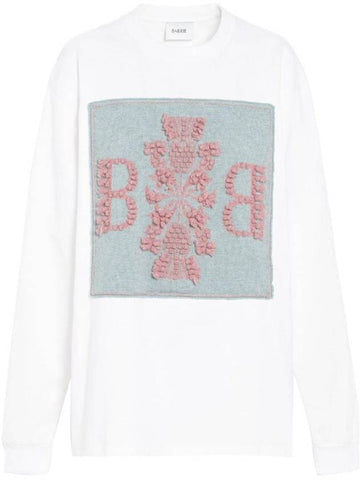 B Logo Patch Cashmere Long Sleeve T-Shirt White - BARRIE - BALAAN 1