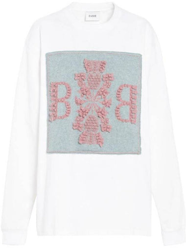 B Logo Patch Cashmere Long Sleeve T-Shirt White - BARRIE - BALAAN 1