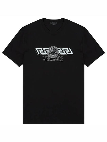 Greca Medusa Short Sleeve T-Shirt Black - VERSACE - BALAAN 2