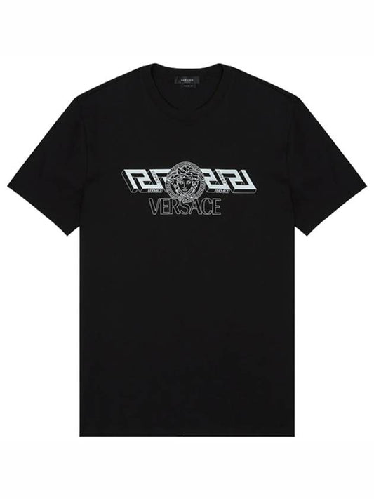 Greca Medusa Short Sleeve T-Shirt Black - VERSACE - BALAAN 2