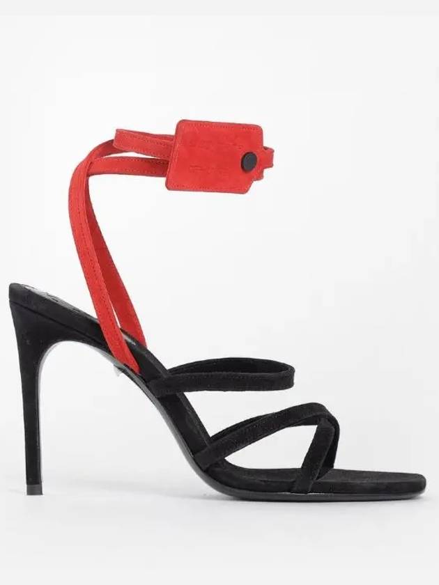 Women's Zip Tie Strappy Sandal Heels Black - OFF WHITE - BALAAN 3