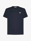 Pisato Effect Logo Patch Short Sleeve T-Shirt Navy - STONE ISLAND - BALAAN 3