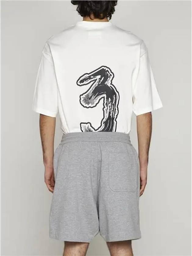 Y3 Logo Patch Jersey Bermuda Shorts - YOHJI YAMAMOTO - BALAAN 4