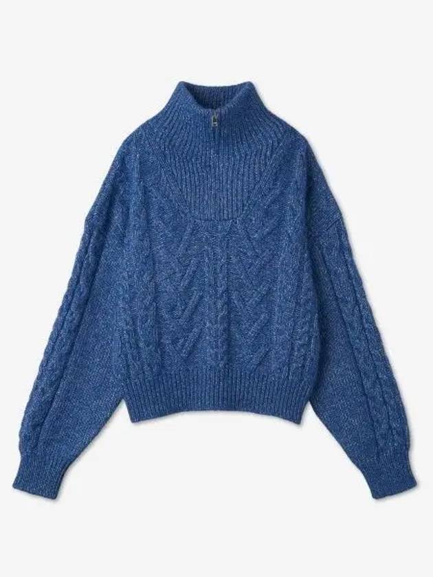 Ribbed Knit Turtleneck Blue - GANNI - BALAAN 2