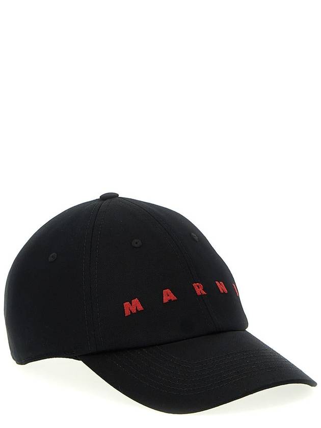 Embroidered Logo Ball Cap Black - MARNI - BALAAN 3