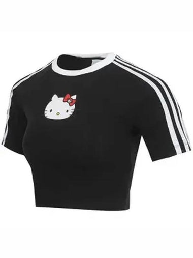 Hello Kitty Crop Baby Short Sleeve T Shirt Black - ADIDAS - BALAAN 1