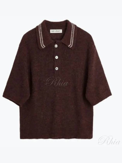 Traditional Polo Fuzzy Alpaca Knit Top Brown - OUR LEGACY - BALAAN 2