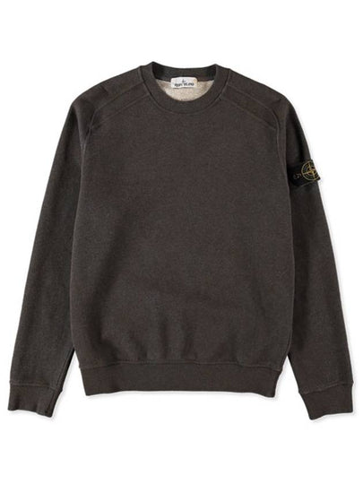 Dust Colour Treatment Crewneck Sweatshirt Dark Khaki - STONE ISLAND - BALAAN 2