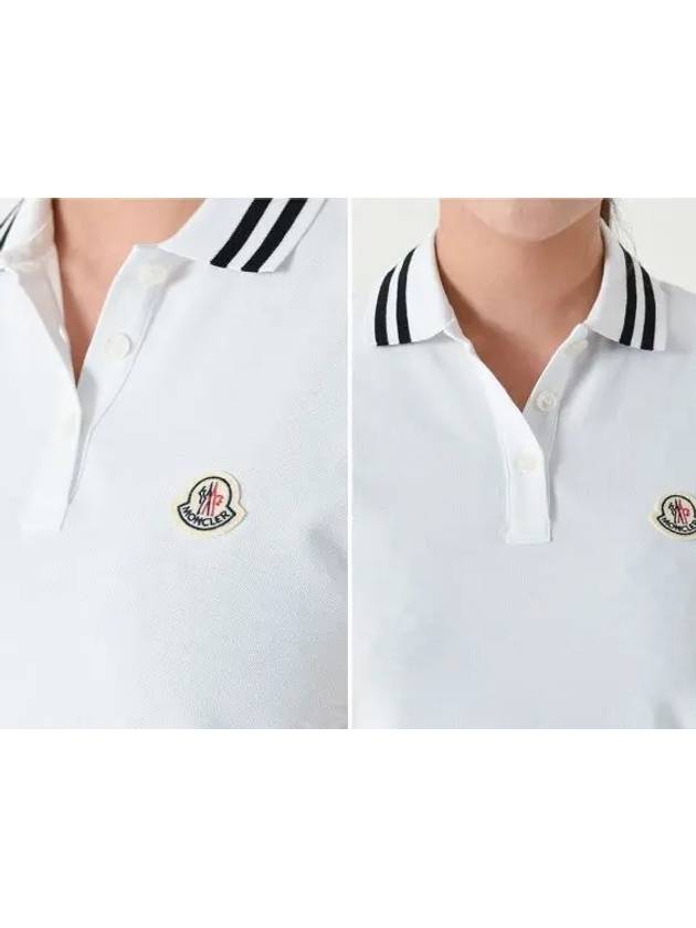 Women s Logo Patch Polo Short Sleeve T Shirt White 8A00009 84720 001 - MONCLER - BALAAN 2