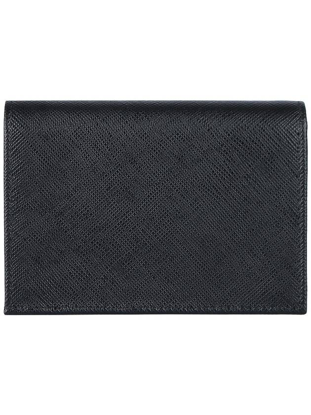 Small Saffiano Leather Half Wallet Black - PRADA - BALAAN 5